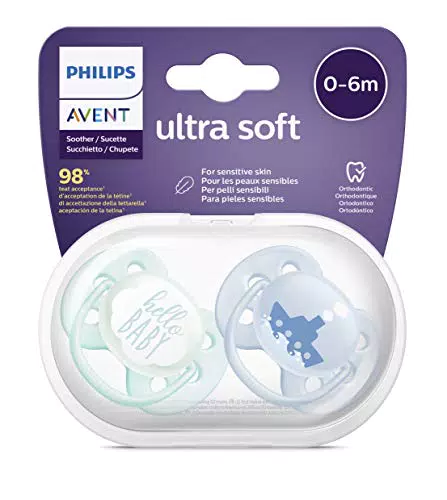 Philips Avent Chupete Ultrasuave, 0-6 meses, Color Azul barquito