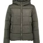 PIECES PCBEE New Short Puffer Jacket BC Chaqueta, Oliva-Negro