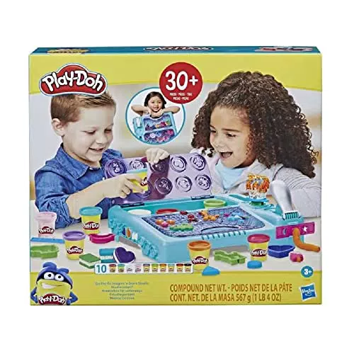 Play-Doh, Valigietta per Creare, con più 30 strumenti e 10 vasetti di Pasta da modellare atossica