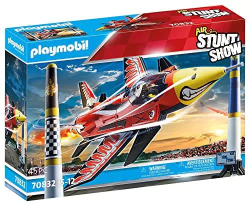 PLAYMOBIL Air Stuntshow 70832 Avión Eagle, Avión de Juguete con turbina giratoria