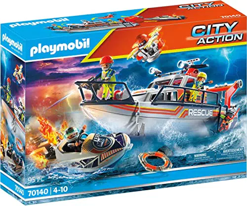 PLAYMOBIL 70141 City Action Rescate Marítimo, Rescate Polar con Bote