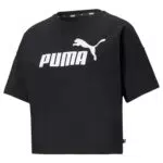 PUMA ESS Cropped Logo tee Camiseta, Mujer, Puma Black