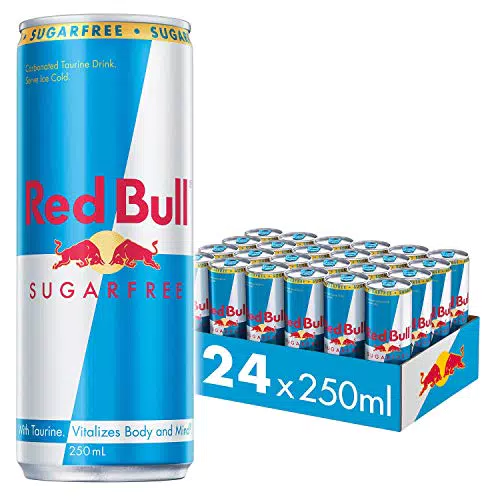 Red Bull Bebida energética sin azúcar, 250 ml, 24 Unidades