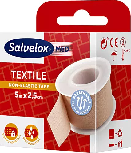 Salvelox, Esparadrapo Textile, Excelente adhesión a la piel y resistente a la suciedad