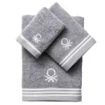 SET 3PC TOALLA DE BAÑO 450GSM 100% ALGODÓN GRIS TEVERE
