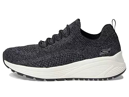 Skechers 117256, Zapatillas Mujer, Tejido Negro Jaspeado