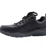 Skechers 210021 Bkgy, Zapatillas Hombre, Cuero Impermeable Negro Gris