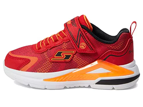Skechers 401660L RDOR, Zapatillas, Red Textile/Orange & Black Trim
