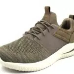 Skechers DELSON 3.0 CICADA, Zapatillas para Hombre, Khaki Knitted Mesh W/ Synthetic