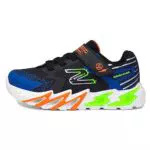 Skechers Flex-Glow Bolt, Zapatos Deportivos Niños, Black Synthetic / Textile / Blue