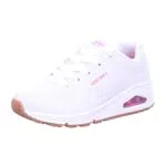 Skechers Uno- Stand On Air, Zapatillas de Gimnasia, White PU H Pink Trim