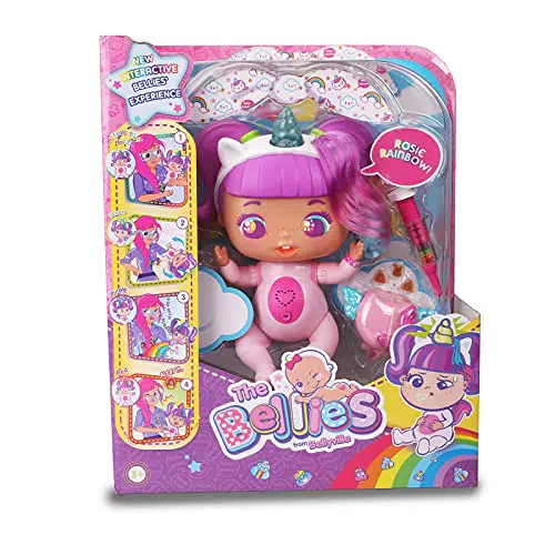 The Bellies from Bellyville - Rosie Rainbow!, muñeca interactiva grande big bellie