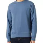 Tommy Hilfiger Hombre Sudadera sin Capucha, Azul, X