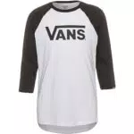 Vans Classic Raglan Camiseta, White-Black, XL para Hombre