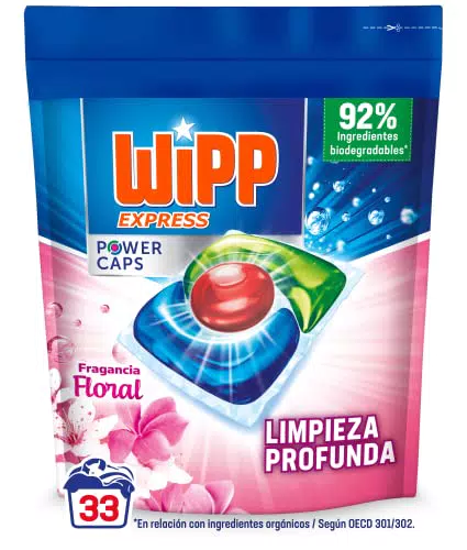 Wipp Express Power Caps Detergente Floral en Cápsulas para Lavadora