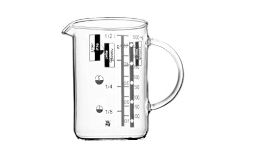 WMF Gourmet - Jarra Medidora de Cristal de 0, 5 L, Vaso Medidor de Vidrio Borosilicatado Resistente al Calor
