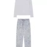 Women'secret Juego de Pijama, Gris Claro/Plateado, M para Mujer