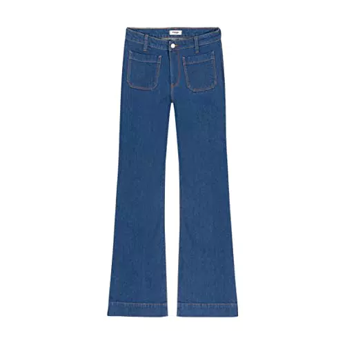 Wrangler Flare Jeans, Azul, 38W x 32L para Mujer