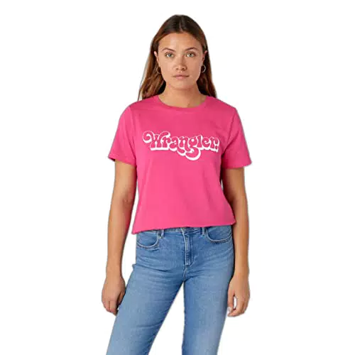 Wrangler Té Regular Camiseta, Rosa Fucsia, XS para Mujer