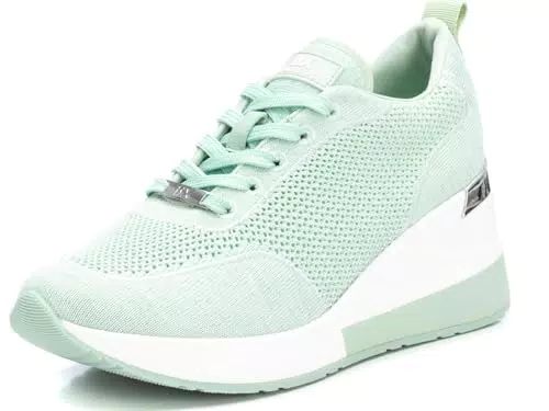 XTI - Zapatilla Cierre de cordón para Mujer, Color: Verde