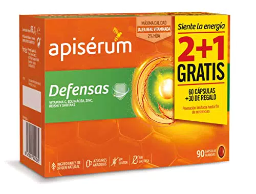 Apiserum - Cápsulas Defensas con Jalea Real, Vitamina C y Zinc
