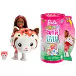 Barbie Chelsea Cutie Reveal Serie Disfraces Gatito Panda Rojo - Muñeca con Mascota y Accesorios Sorpresa - Mattel