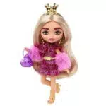 Barbie Extra Mini Rubia con Corona Dorada Muñeca pequeña con Vestido Rojo