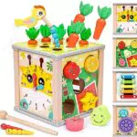 Cubo Actividades Bebe 6 en 1, Centro Educativo de Madera