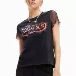 Desigual TS_Love Camiseta, Negro, S para Mujer