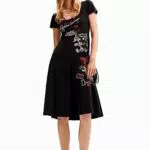 Desigual Vest_Broadway Road Vestido, Negro, L para Mujer