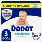 Dodot Pañales Bebé Sensitive Talla 4, 172 Pañales +  4 Pants Gratis