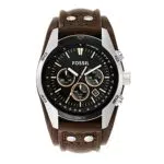 Reloj Fossil Coachman para Hombre - Movimiento Cronógrafo de Cuarzo - Caja de Acero Inoxidable - Correa de Piel Auténtica