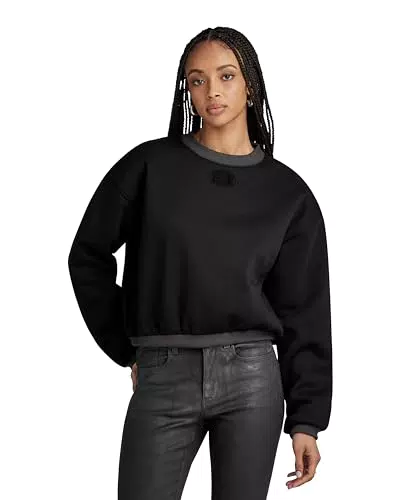 Sudadera G-STAR RAW Badge Logo Oversized para Mujer - Negro