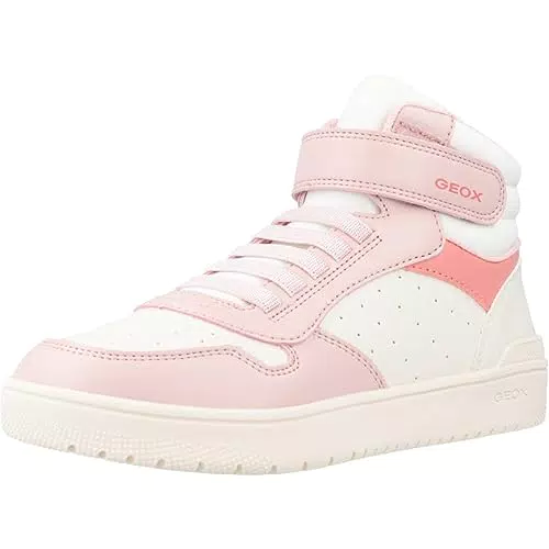 Geox J Washiba Girl A, Zapatillas, Lt Ivory Lt Rose