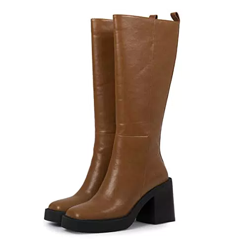 Botas Altas de Mujer con Plataforma Gruesa y Tacón Ancho - Gioseppo
