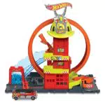 Estación de Bomberos Hot Wheels City con Pista para Coches de Juguete