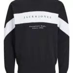 Sudadera JACK & JONES Blocking Crew Neck para Hombre, Negro