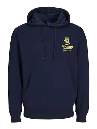 JACK & JONES Jortaco-Sudadera con Capucha, Azul Marino
