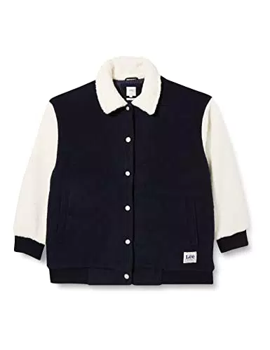 Lee Elongated Varsity Jacket Chaqueta, Navy, M para Mujer