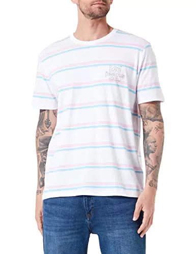 Lee Té gráfico Camiseta, Blanco Brillante, XXL para Hombre