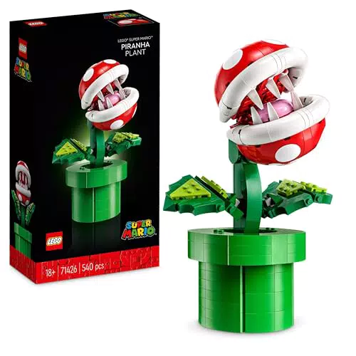 LEGO Super Mario Planta Piraña, Figura de Personaje Articulada con Tubería y 2 Monedas