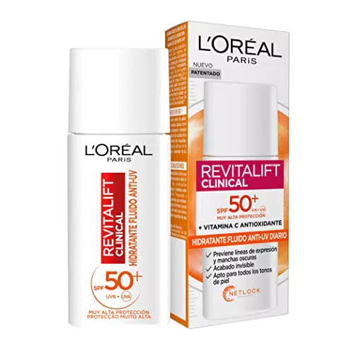 Crema Hidratante Anti-UV L'Oreal Paris Revitalift con Vitamina C SPF50+