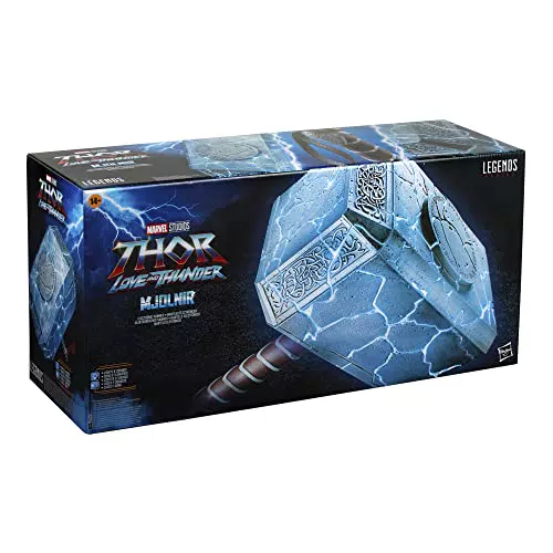 Marvel Legends Series Mighty Thor - Martillo electrónico Premium Mjolnir con Efectos de Luces y Sonidos - para Juegos de rol