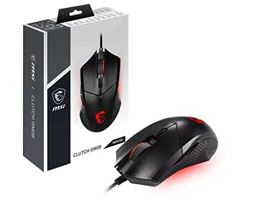 MSI Clutch GM08 - Ratón para Videojuegos, Negro