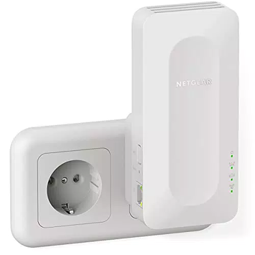 NETGEAR - Repetidor WiFi 6 mesh AX1600 EAX12, extensor WiFI con 1 puerto LAN y 4 streams