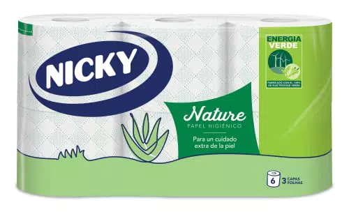 Nicky Nature Papel Higiénico - Paquete de 24 Rollos