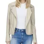 ONLY Onlgemma Faux Leather Biker Otw Noos Chaqueta, Forro Plateado