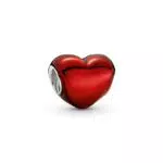 PANDORA Charm Corazón Rojo Metálico 799291C02 plata