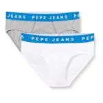 Pepe Jeans Logo BF LR 2P Briefs, Gris, XXL para Hombre