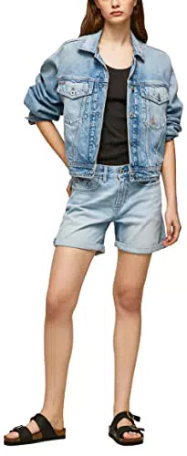 Pepe Jeans Mable Short, Pantalones cortos Mujer, Azul